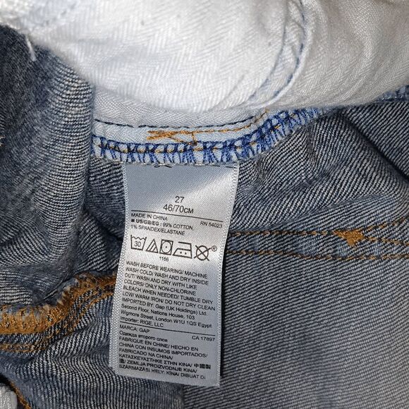 Gap 1969 Denim 3" Shorts Sz 27 Cut Off Blue Jeans - Picture 5 of 5